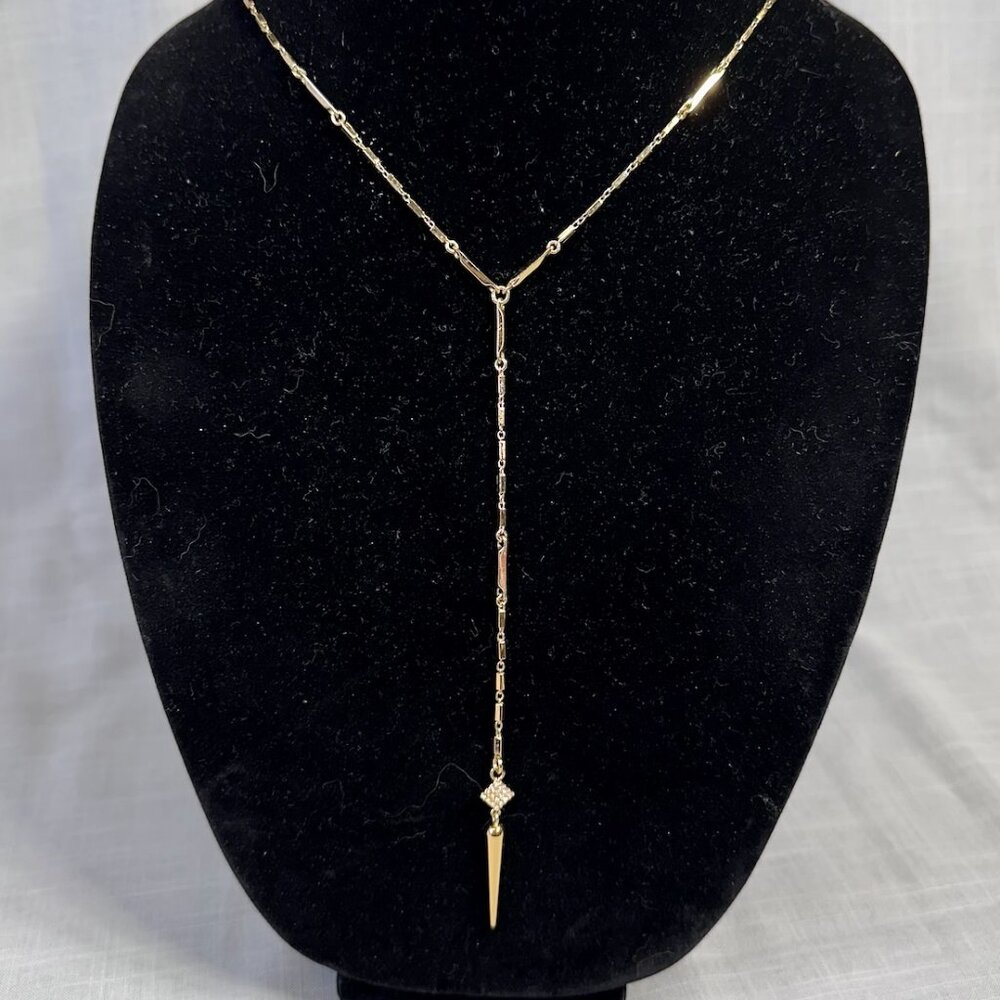 Stella & Dot Bianca Lariat Gold Tone Necklace